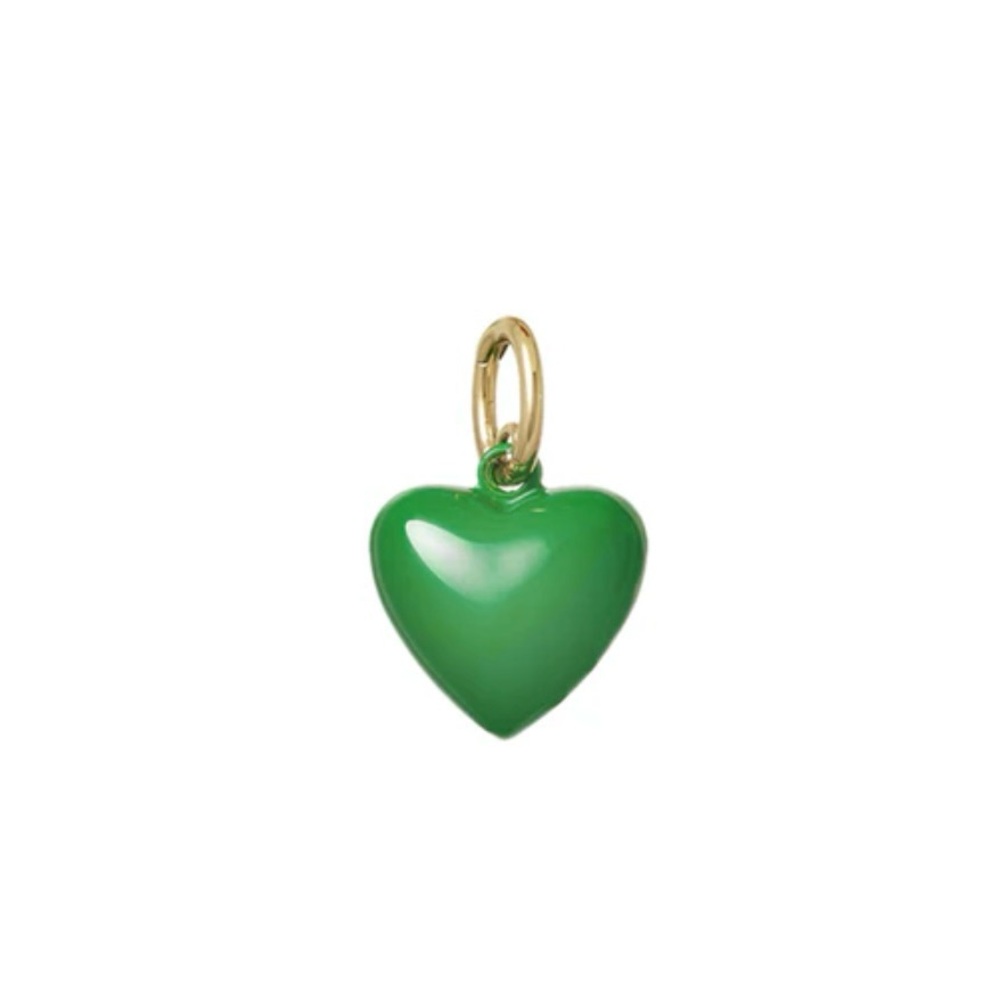 ROXANNE ASSOULIN The Mini Puffy Heart Charm in green firm price
